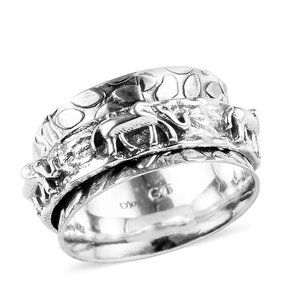 Elephant Spinner Ring in 925 Sterling Silver